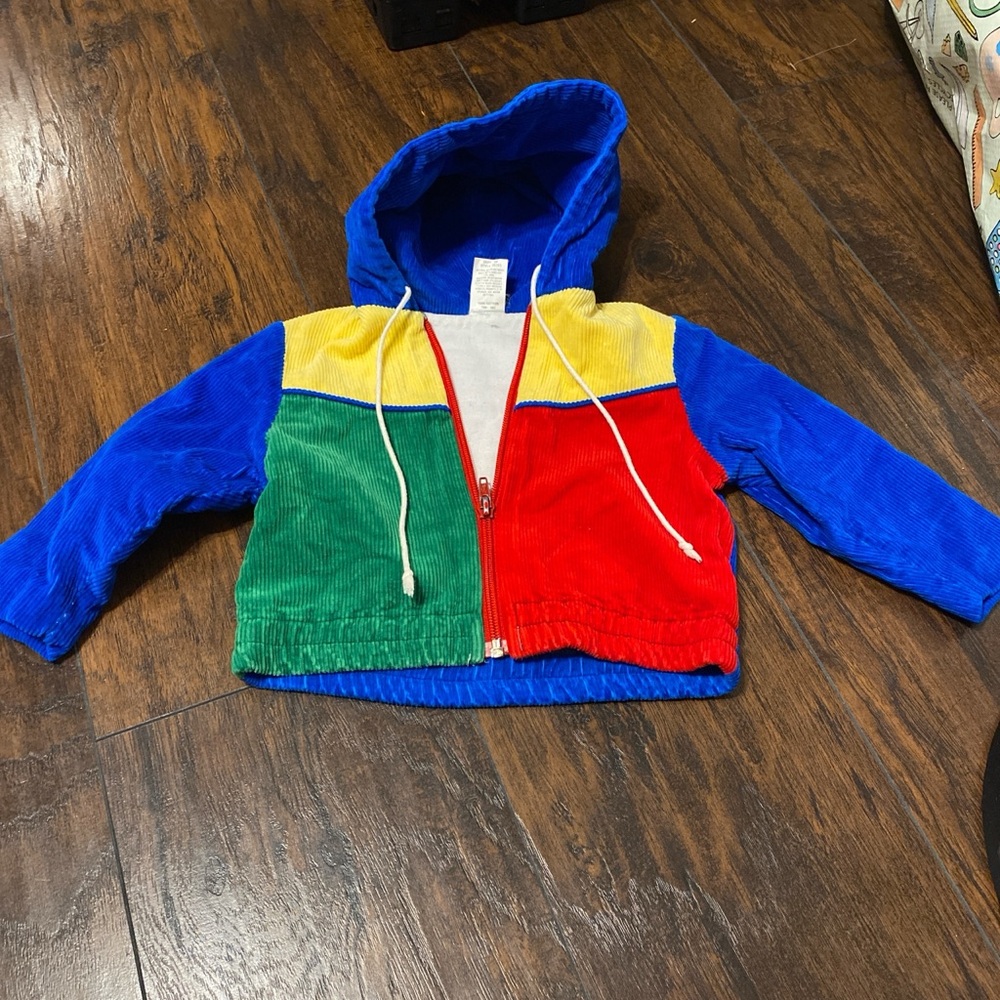 Colorful Corduroy Hooded Jacket